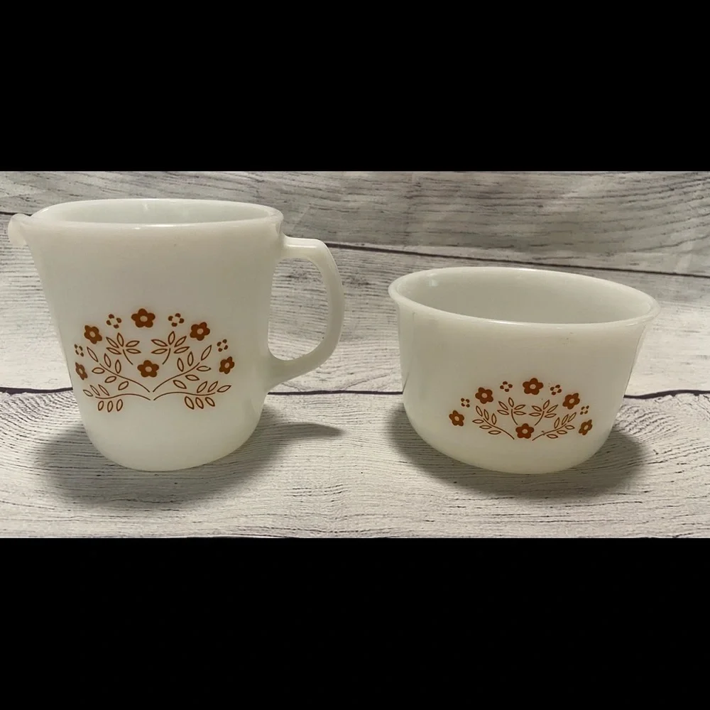 Pyrex Corning Summer Impressions CreamerSugar Bowl